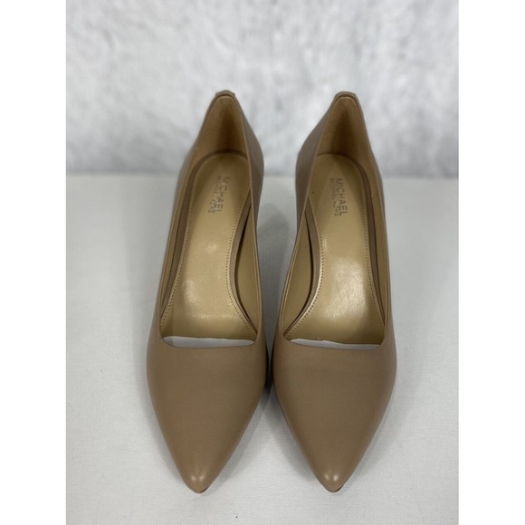 MICHAEL Michael Kors Women's Dorothy Leather Pointed-Toe Flex Pumps - Dark Khaki - Picture 3 of 8